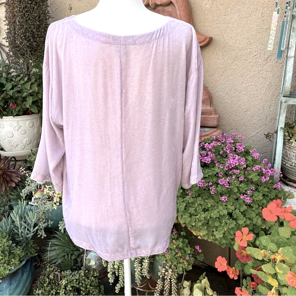 Eileen Fisher Lavender Pink Velvet Top Size L - Picture 6 of 10